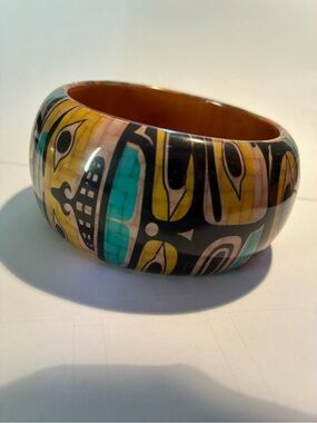 Brown bear totem wood bangle Bracelet my Ryan Cranmer